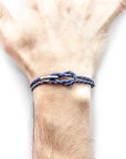 Royal Blue Padstow Silver and Braided Leather Bracelet