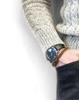Light Brown Padstow Silver and Braided Leather Bracelet