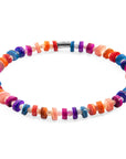 Multicoloured Alice Silver and Freshwater Shell SKINNY Bracelet