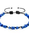 Blue Hailey Silver and Freshwater Shell SKINNY Macrame Bracelet