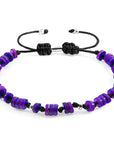 Purple Hailey Silver and Freshwater Shell SKINNY Macrame Bracelet