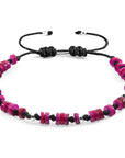 Pink Hailey Silver and Freshwater Shell SKINNY Macrame Bracelet