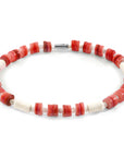 Red Maisie Silver and Freshwater Shell SKINNY Bracelet