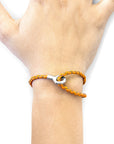 Fire Orange Blake Silver and Braided Leather Bracelet