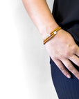 Fire Orange Conway Silver and Braided Leather Bracelet