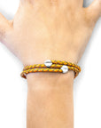 Fire Orange Conway Silver and Braided Leather Bracelet