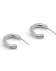 Gilbert Angled Circle Geometric Silver Earring Studs
