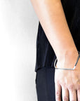 Holden Quarter Circle Geometric Silver Bangle