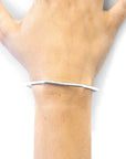 Rowe Half Circle Geometric Silver Bangle