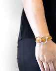 Fire Orange Storey Silver and Braided Leather Bracelet