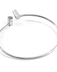 Wynne Capsule Midi Geometric Silver Bangle