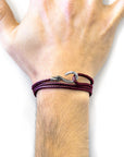 Aubergine Purple Heysham Silver and Rope Bracelet