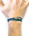 Ocean Blue Heysham Silver and Rope Bracelet