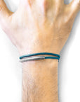 Ocean Blue Hove Silver and Rope Bracelet