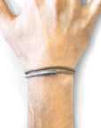 Sand Brown Hove Silver and Rope Bracelet