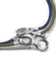 Navy Blue Montrose Silver and Rope Bracelet