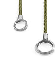 Khaki Green Montrose Silver and Rope Bracelet