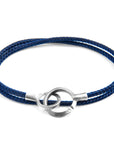 Navy Blue Montrose Silver and Rope Bracelet
