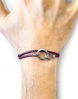 Aubergine Purple Montrose Silver and Rope Bracelet