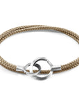 Sand Brown Montrose Silver and Rope Bracelet