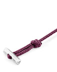 Aubergine Purple Oxford Silver and Rope Bracelet