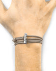 Sand Brown Oxford Silver and Rope Bracelet