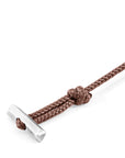 Copper Pink Oxford Silver and Rope Bracelet