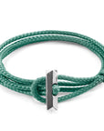 Mint Green Oxford Silver and Rope Bracelet