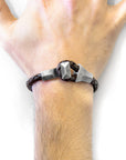 Cacao Brown Alderney Silver and Braided Leather Bracelet