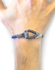 Indigo Blue Alderney Silver and Braided Leather Bracelet
