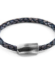 Indigo Blue Hayling Silver and Braided Leather Bracelet