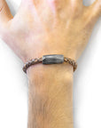 Taupe Grey Hayling Silver and Braided Leather Bracelet