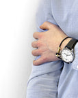 Raven Black Admiral Anchor 9ct Yellow Gold and Stingray Leather Bracelet