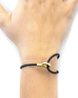 Raven Black Blake 9ct Yellow Gold and Stingray Leather Bracelet