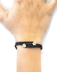 Raven Black Conway 9ct Yellow Gold and Stingray Leather Bracelet