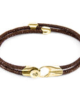 Mocha Brown Conway 9ct Yellow Gold and Stingray Leather Bracelet