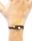 Mocha Brown Conway 9ct Yellow Gold and Stingray Leather Bracelet