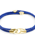 Azure Blue Conway 9ct Yellow Gold and Stingray Leather Bracelet