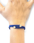 Azure Blue Conway 9ct Yellow Gold and Stingray Leather Bracelet