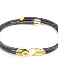 Shadow Grey Conway 9ct Yellow Gold and Stingray Leather Bracelet
