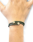 Racing Green Conway 9ct Yellow Gold and Stingray Leather Bracelet
