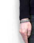 Royal Blue Delta Anchor Maxi Silver and Braided Leather Bracelet