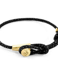 Raven Black Dundee 9ct Yellow Gold and Stingray Leather Bracelet