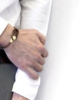 Mocha Brown Dundee 9ct Yellow Gold and Stingray Leather Bracelet