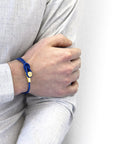 Azure Blue Dundee 9ct Yellow Gold and Stingray Leather Bracelet