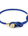 Azure Blue Dundee 9ct Yellow Gold and Stingray Leather Bracelet