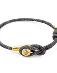 Shadow Grey Dundee 9ct Yellow Gold and Stingray Leather Bracelet