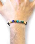 Multicoloured Multi-Gem Hukou 9ct Yellow Gold and Stone Bracelet