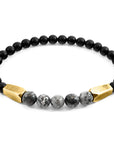 Grey Jasper Hukou 9ct Yellow Gold and Stone Bracelet