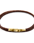 Mocha Brown Liverpool 9ct Yellow Gold and Stingray Leather Bracelet